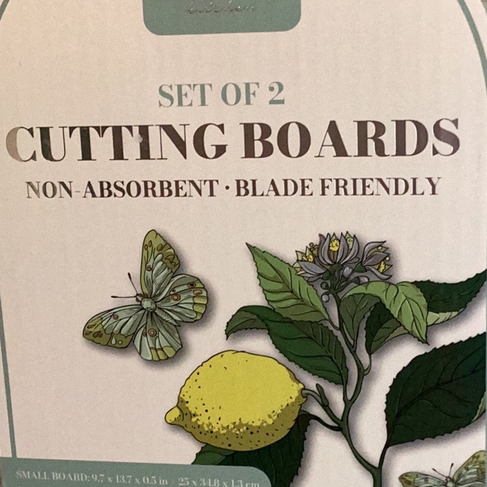 Gourmet Kitchen Lemon Themed Cutting Boards Set of 2 - Picture 2 of 8